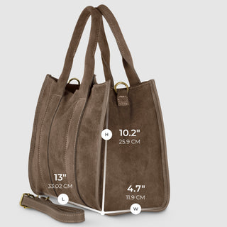 Italian Genuine Suede Tote Bag | Brianza - Glamourous Grace