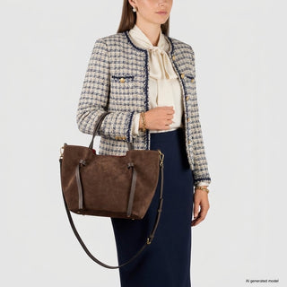 Italian Genuine Suede Tote Bag | Rovigo - Glamourous Grace