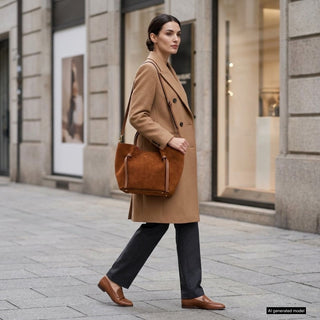 Italian Genuine Suede Tote Bag | Rovigo - Glamourous Grace