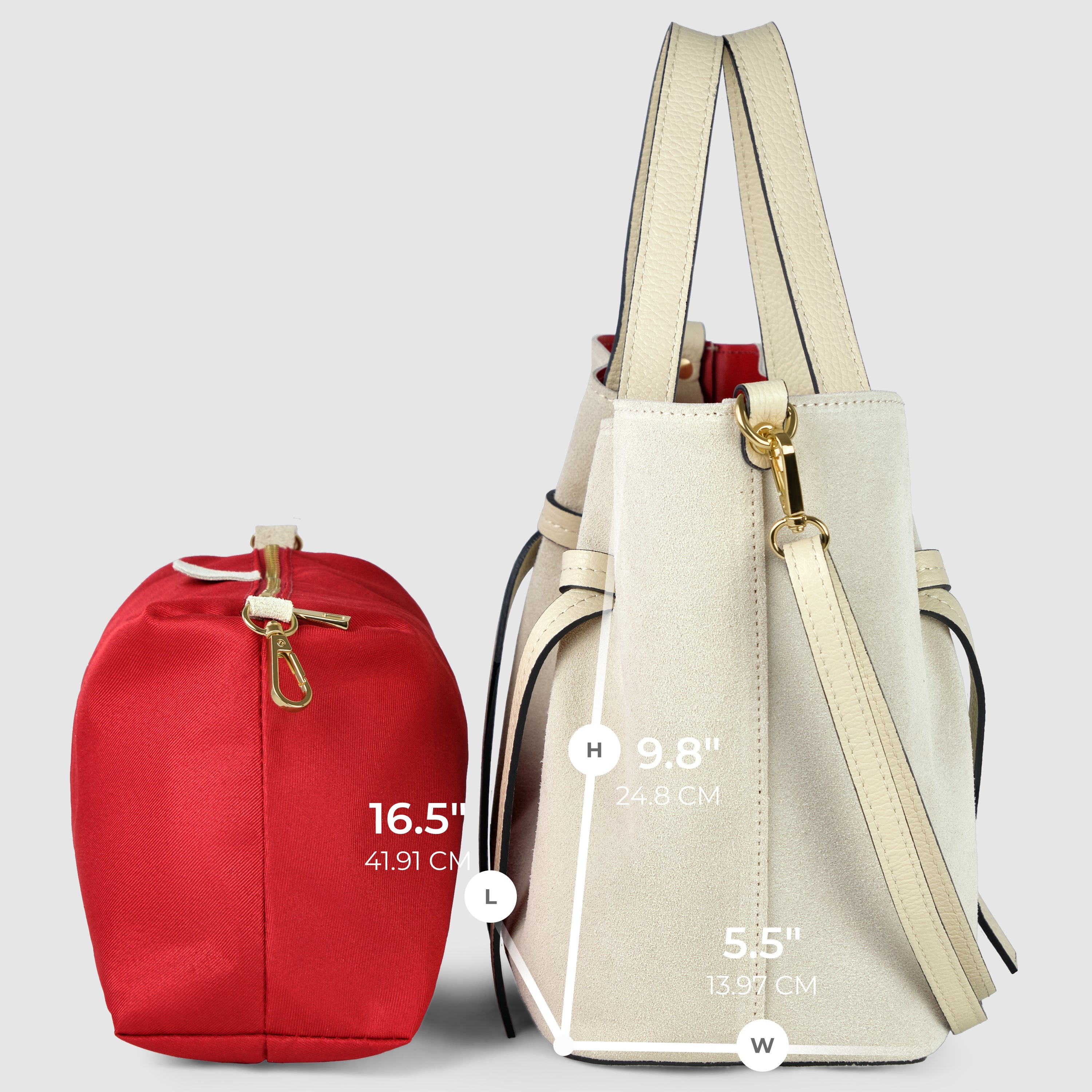 Italian Genuine Suede Tote Bag | Rovigo - Glamourous Grace