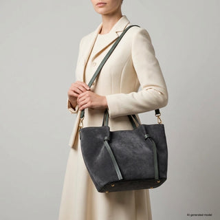 Italian Genuine Suede Tote Bag | Rovigo - Glamourous Grace