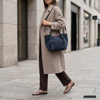 Italian Genuine Suede Tote Bag | Rovigo - Glamourous Grace