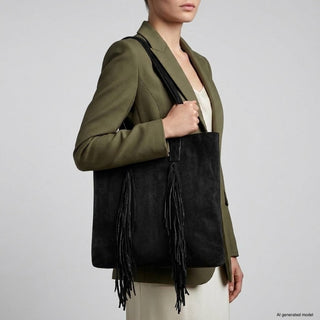Italian Genuine Suede Tote Bag | Como - Glamourous Grace