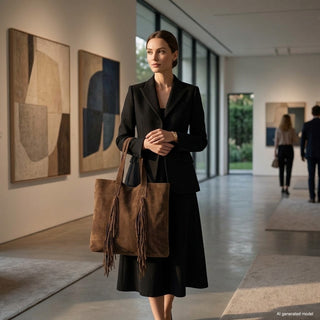 Italian Genuine Suede Tote Bag | Como - Glamourous Grace