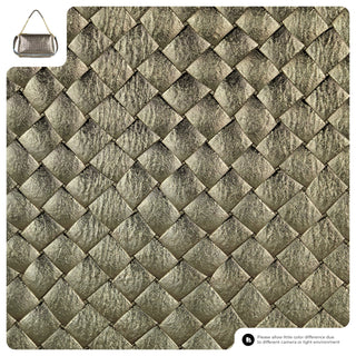 Italian Genuine Woven-Embossed Metallic Suede Crossbody Bag | Roma - Glamourous Grace