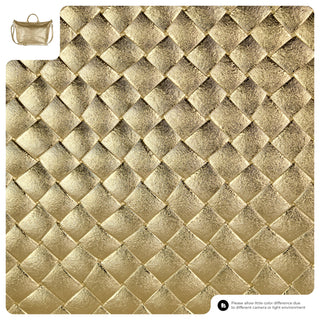 Italian Genuine Woven-Embossed Metallic Suede Top-Handle Bag | Urbino - Glamourous Grace