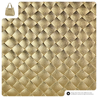 Italian Genuine Woven-Embossed Metallic Suede Top-Handle Bag | Savona - Glamourous Grace