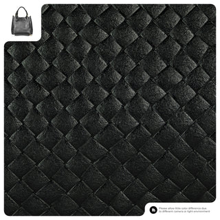 Italian Genuine Woven-Embossed Metallic Suede Top-Handle Bag | Savona - Glamourous Grace