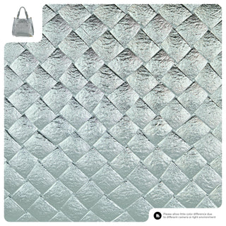 Italian Genuine Woven-Embossed Metallic Suede Top-Handle Bag | Savona - Glamourous Grace