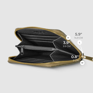 Italian Genuine Woven-Embossed Metallic Suede Wallet | Pesaro - Glamourous Grace