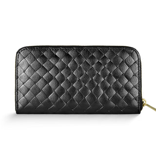 Italian Genuine Woven-Embossed Metallic Suede Wallet | Trento - Glamourous Grace