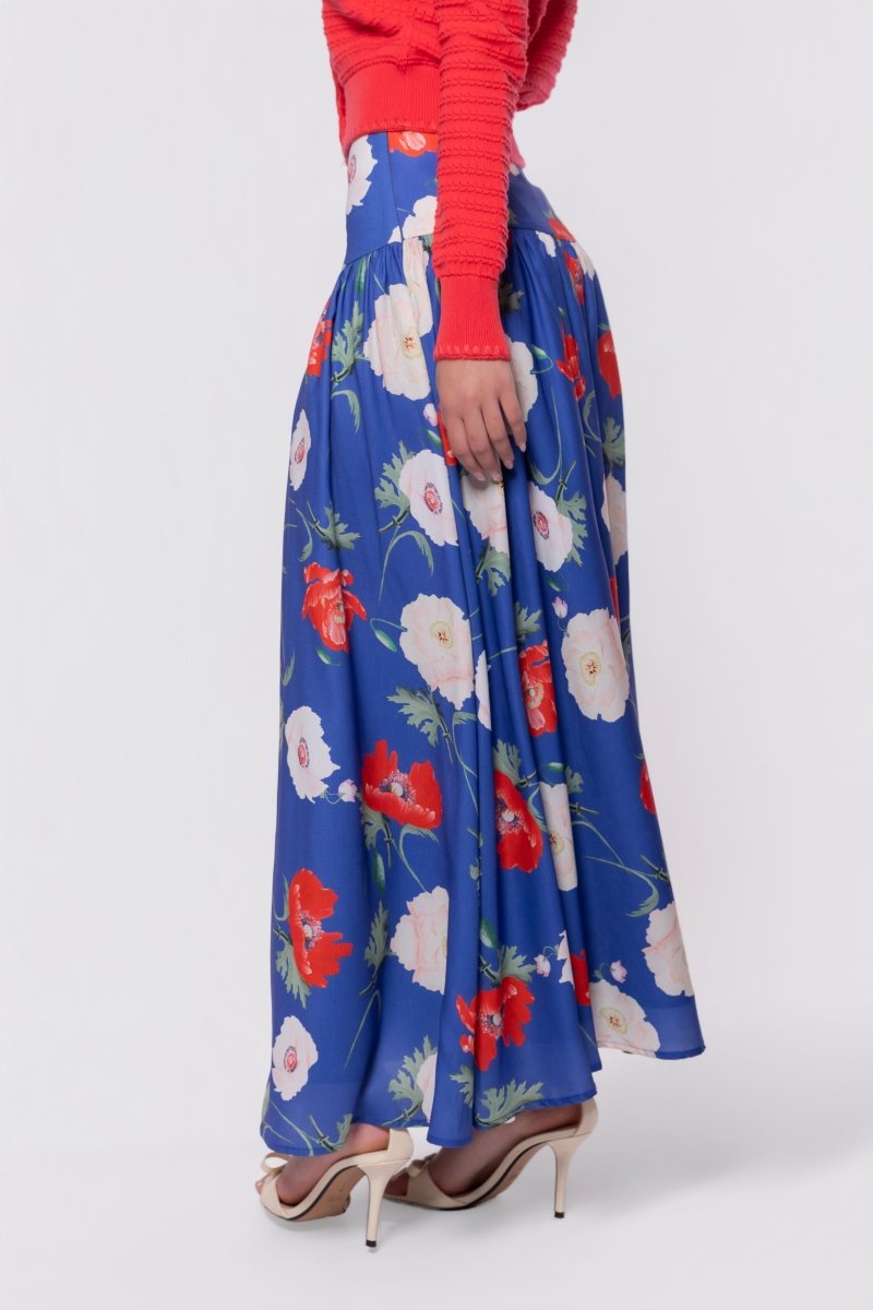 Tansy Skirt (Blue Flower) - Glamourous Grace