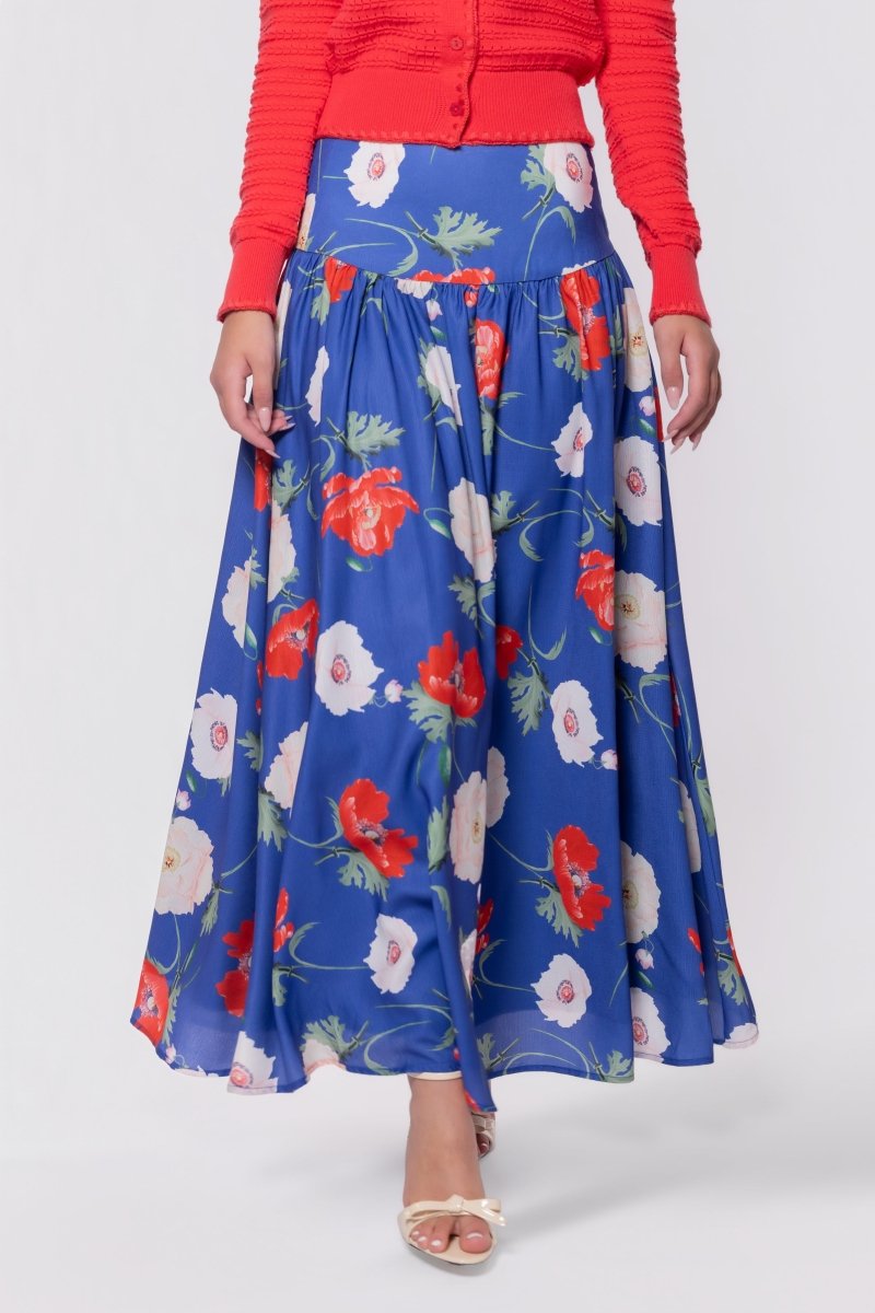 Tansy Skirt (Blue Flower) - Glamourous Grace