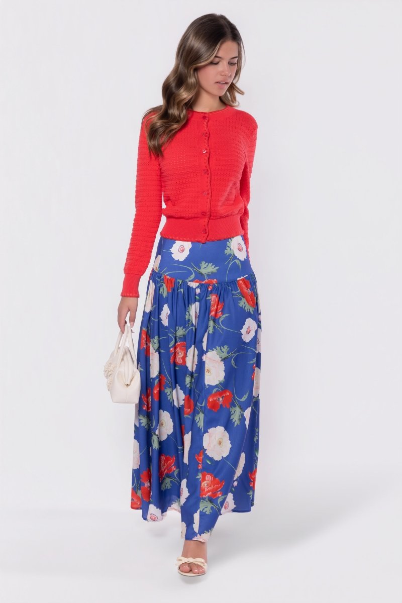 Tansy Skirt (Blue Flower) - Glamourous Grace