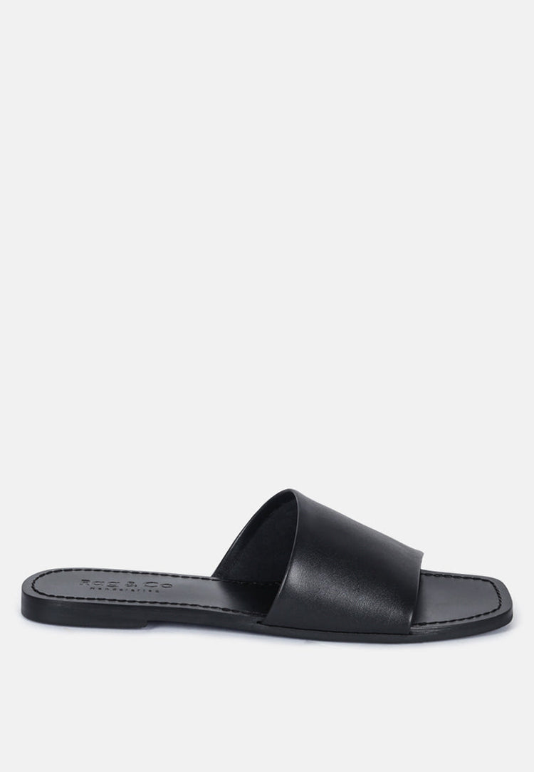 Tatami Leather Classic Slide Flats - Glamourous Grace