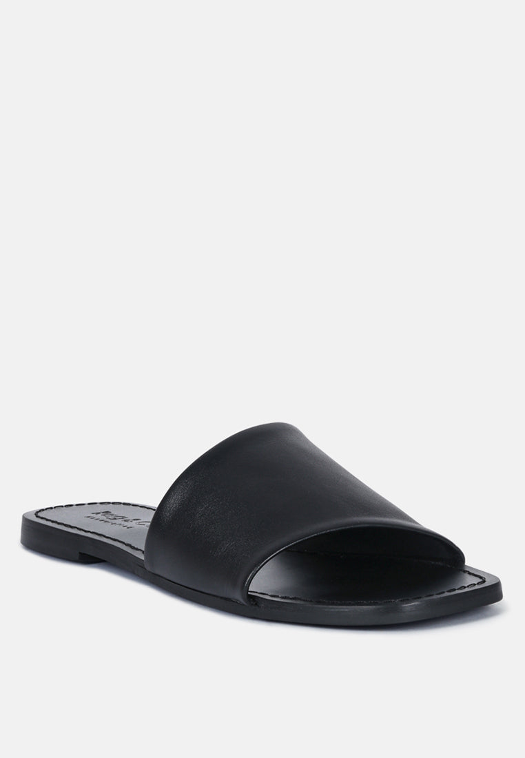 Tatami Leather Classic Slide Flats - Glamourous Grace