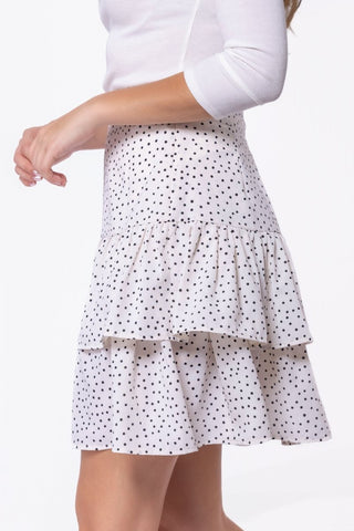 Tessa Skirt 20" (Ivory Polka Dot)