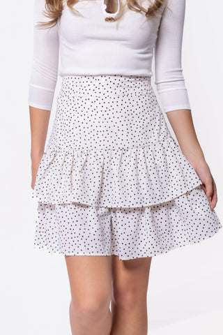 Tessa Skirt 20" (Ivory Polka Dot)