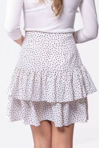Tessa Skirt 20" (Ivory Polka Dot)