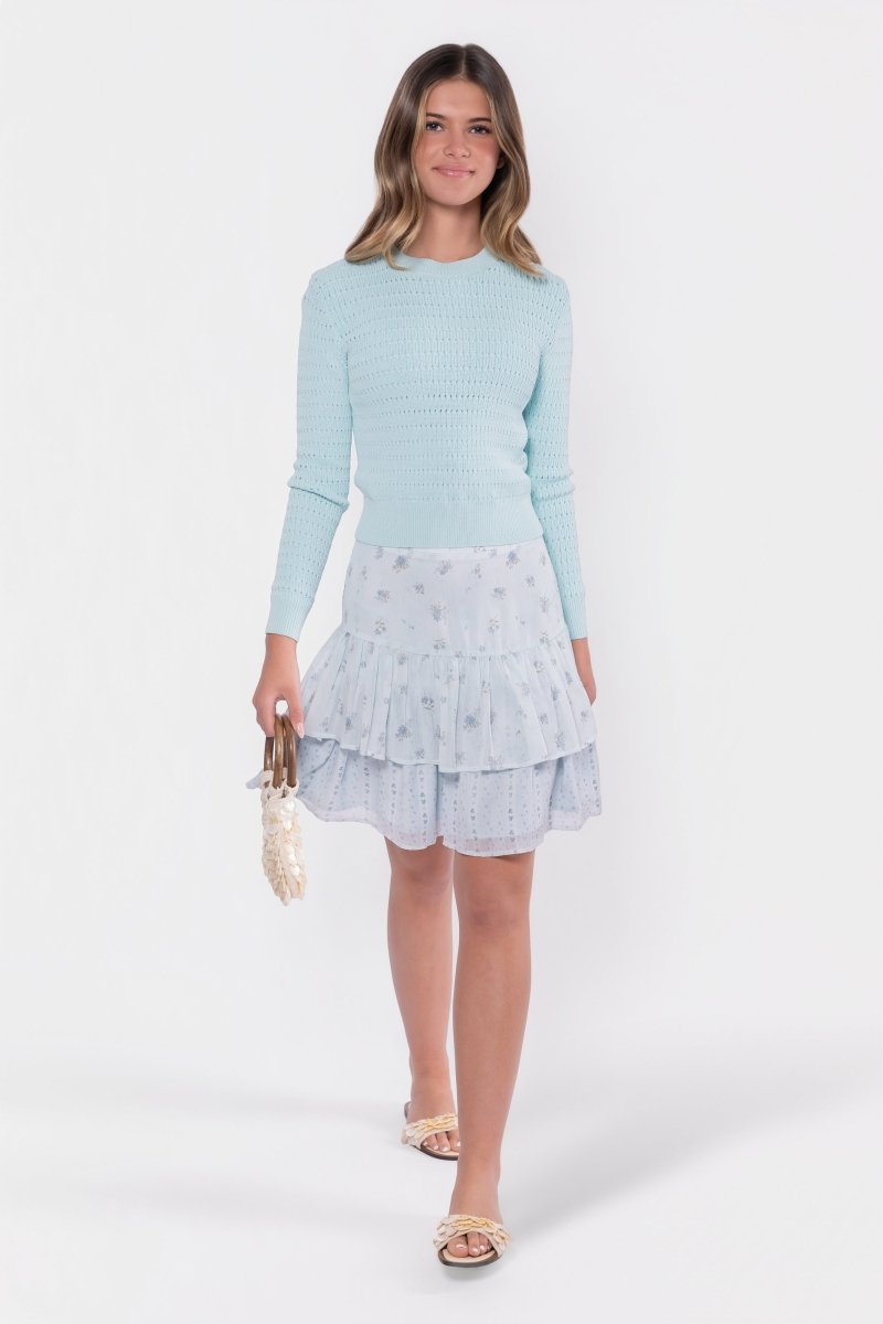 Tessa Skirt (Blue Flower) - Glamourous Grace