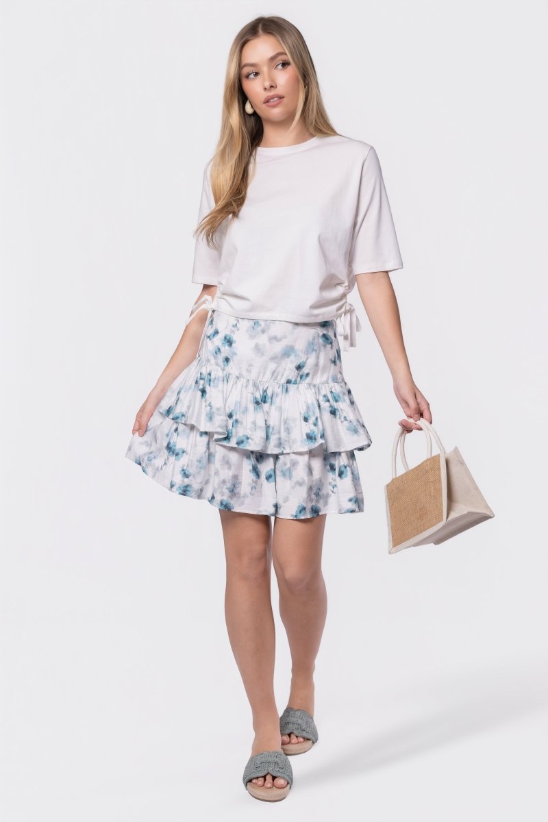 Tessa Skirt (Teal/White) - Glamourous Grace