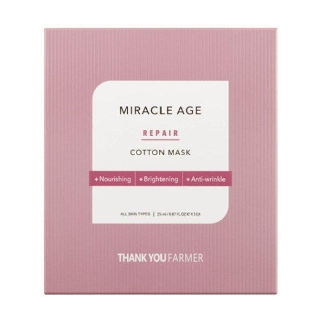 [THANK YOU FARMER] Miracle Age Repair Cotton Mask 25ml X 5ea - Glamourous Grace
