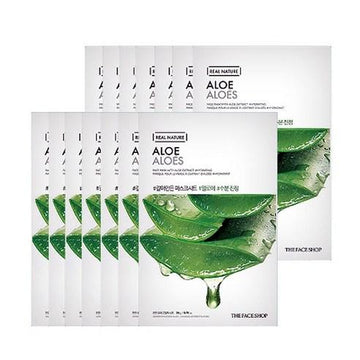 THE FACE SHOP REAL NATURE Face Mask #Aloe (20g X 10ea) - Glamourous Grace