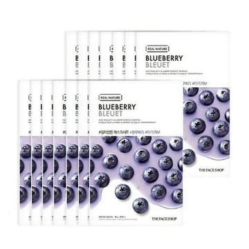THE FACE SHOP REAL NATURE Face Mask #Blueberry (20g X 10ea) - Glamourous Grace
