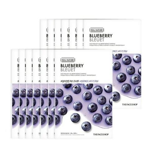 THE FACE SHOP REAL NATURE Face Mask #Blueberry (20g X 10ea) - Glamourous Grace
