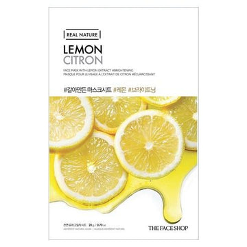 THE FACE SHOP REAL NATURE Face Mask #Lemon (20g X 10ea) - Glamourous Grace