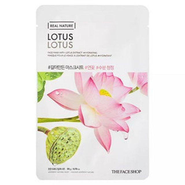THE FACE SHOP Real Nature Face Mask #Lotus (20g X 10ea) - Glamourous Grace