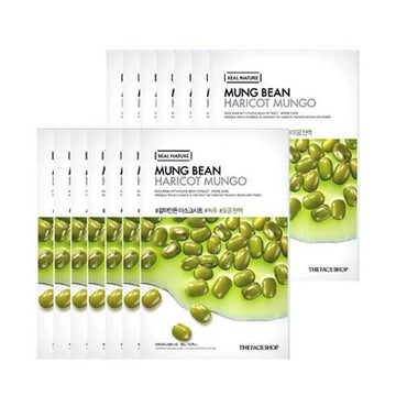 THE FACE SHOP REAL NATURE Face Mask #Mung Bean (20g X 10ea) - Glamourous Grace