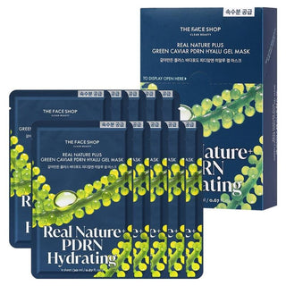 THE FACE SHOP Real Nature Plus Green Caviar PDRN Hyalu Gel Mask 20ml X 10ea
