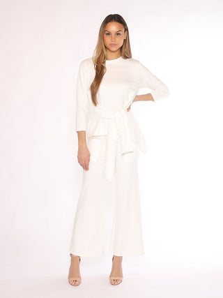 Thick Long Sleeve Shirt with Waist Tie