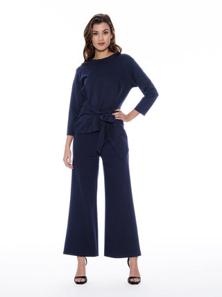 Thick Long Sleeve Shirt with Waist Tie