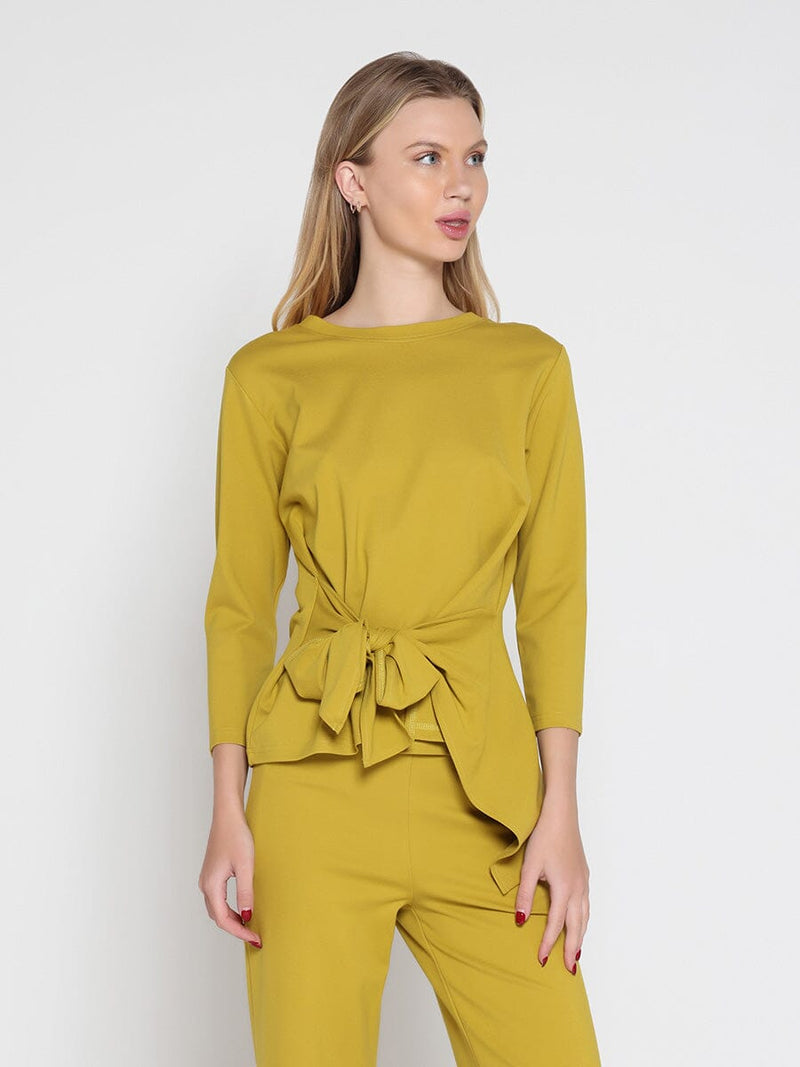 Thick Long Sleeve Shirt with Waist Tie - Glamourous Grace