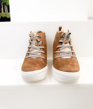 Tiburon Hidden Sneaker Wedge in Tan - Glamourous Grace