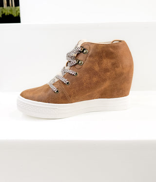 Tiburon Hidden Sneaker Wedge in Tan - Glamourous Grace
