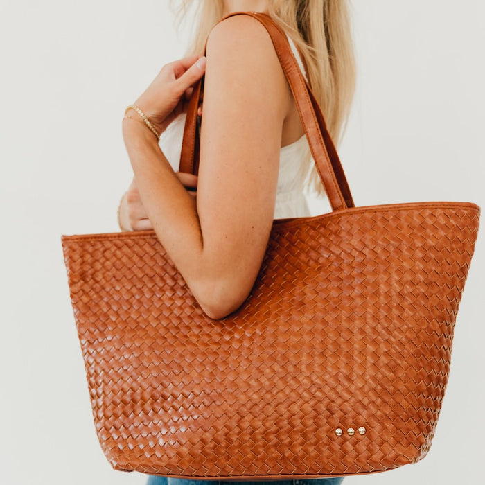 Woven Tiffany Organizer Tote Bag - Glamourous Grace