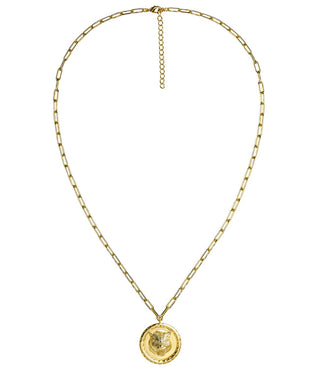 Tiger 3D Disc Coin Necklace - 18k Gold Plated - Glamourous Grace