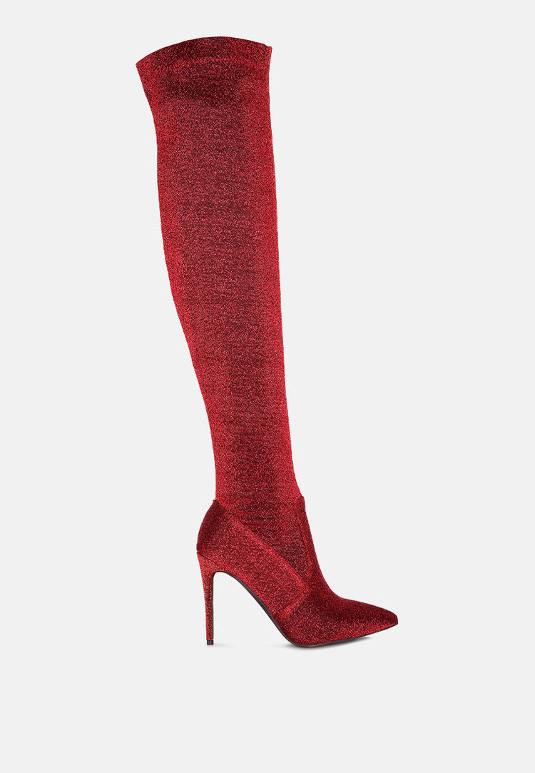Tigerlily Knitted Stiletto Long Boots - Glamourous Grace