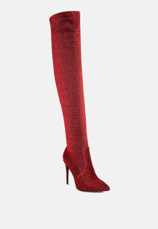 Tigerlily Knitted Stiletto Long Boots - Glamourous Grace