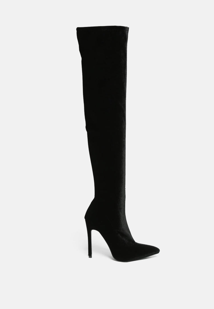 Tilera Stretch Over The Knee Stiletto Boots - Glamourous Grace