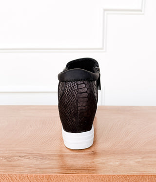 Timmibelle Wedge Sneaker in Black - Glamourous Grace