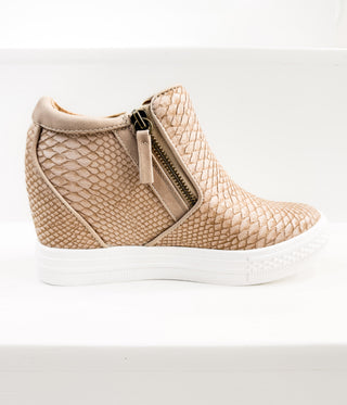 Timmibelle Wedge Sneaker in Blush - Glamourous Grace