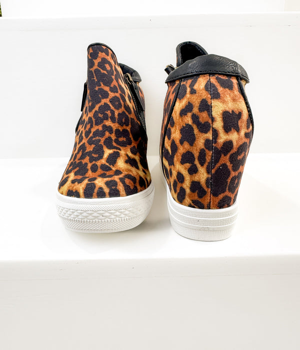 Timmibelle Hidden Sneaker Wedge in Leopard - Glamourous Grace