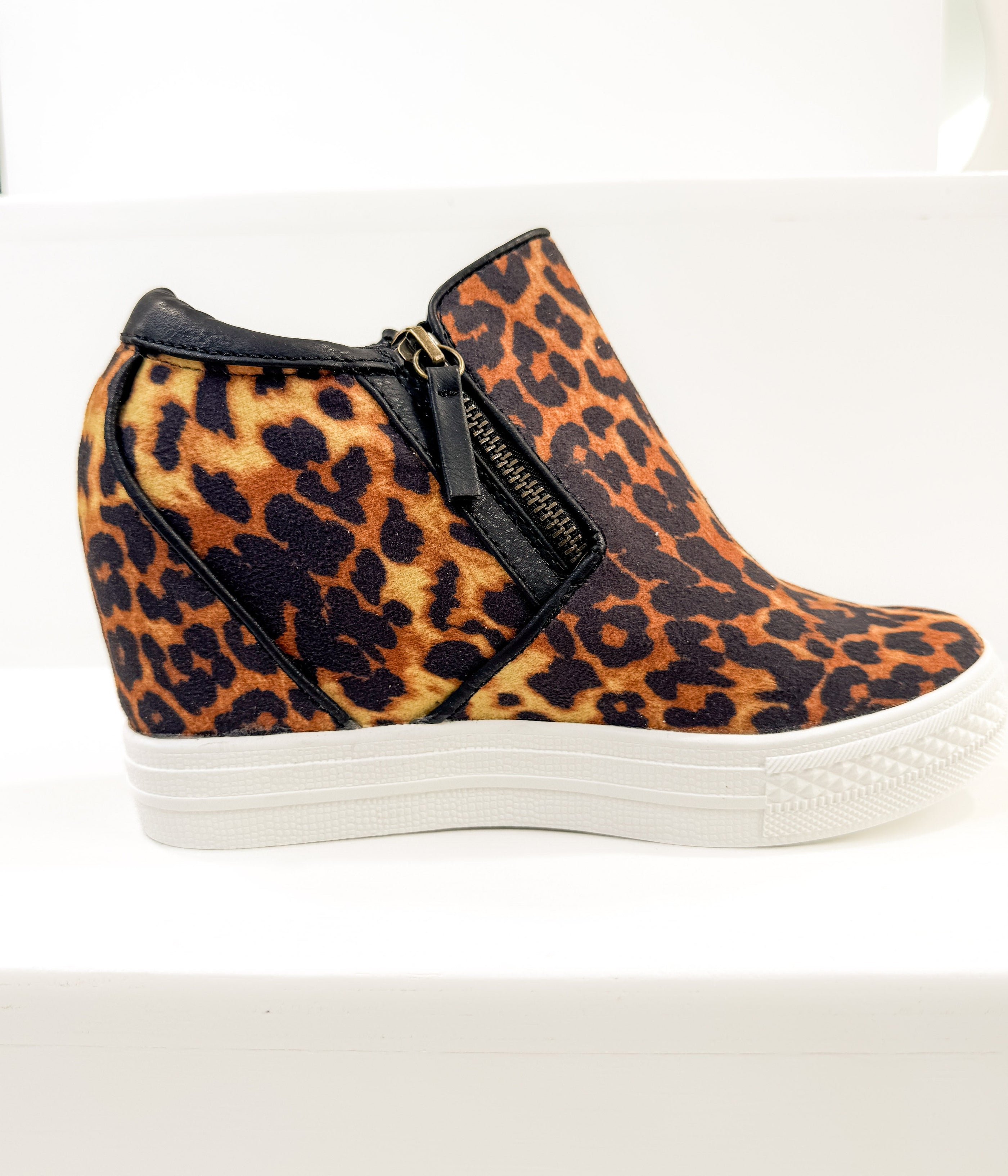 Timmibelle Hidden Sneaker Wedge in Leopard - Glamourous Grace