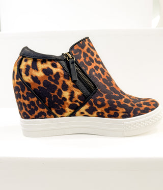 Timmibelle Hidden Sneaker Wedge in Leopard - Glamourous Grace