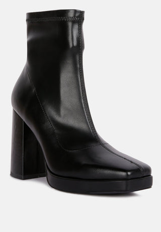Tintin Square Toe Ankle Heeled Boots