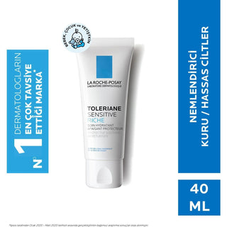 La Roche Posay Toleriane Sensitive Rich Moisturizing Face Cream for Sensitive Skin - 48 Hour Hydration, Fragrance-Free & Alcohol-Free - Glamourous Grace